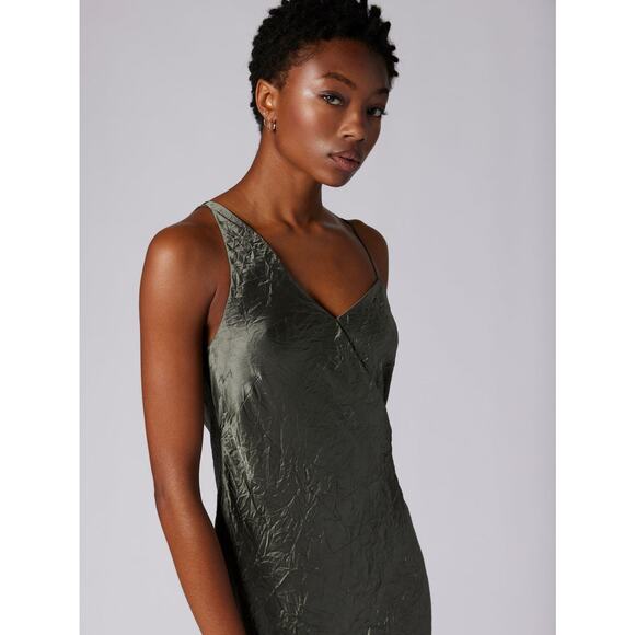 EQUIPMENT Femme Aurore Crinkle Wrap Dress Castor Grey Size 6 NEW - Picture 3 of 13